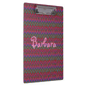 Gepersonaliseerd roze, blauw en goud patroon klembord (Rechts)