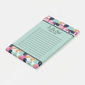 Gepersonaliseerd roze blauw zwart, gelinkt om lijs post-it® notes (Schuin)
