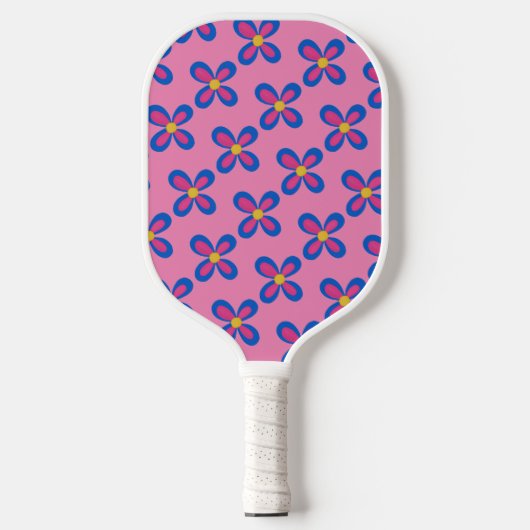Gepersonaliseerd roze bloem Pickleball Paddle (Voorkant)