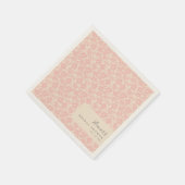 Gepersonaliseerd  Roze Bloemen Vrijgezellenfeest Servet (Hoek)