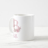 Gepersonaliseerd roze bloemenmonogram B Design Koffiemok (Voorkant links)