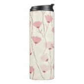 Gepersonaliseerd Roze Boho Bloemmotief Thermosbeker (Gedraaid links)