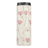 Gepersonaliseerd Roze Boho Bloemmotief Thermosbeker (Achterkant)