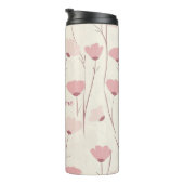 Gepersonaliseerd Roze Boho Bloemmotief Thermosbeker (Geroteerd rechts)