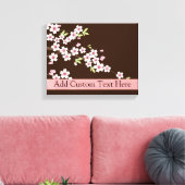 Gepersonaliseerd roze/bruin Dogwood Blossom Canvas Afdruk (Insitu (Woonkamer))