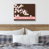 Gepersonaliseerd roze/bruin Dogwood Blossom Canvas Afdruk (Insitu (Slaapkamer))