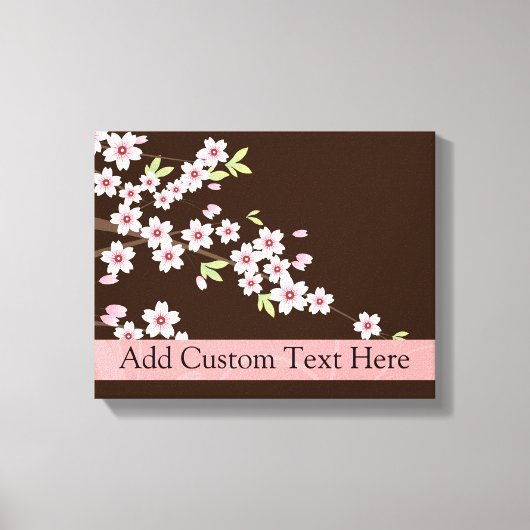 Gepersonaliseerd roze/bruin Dogwood Blossom Canvas Afdruk (Voorkant)