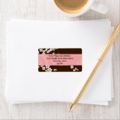 Gepersonaliseerd roze/bruin Dogwood Blossom Etiket (Insitu)