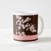 Gepersonaliseerd roze/bruin Dogwood Blossom Grote Koffiekop (Voorkant rechts)