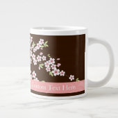 Gepersonaliseerd roze/bruin Dogwood Blossom Grote Koffiekop (Rechts)