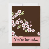 Gepersonaliseerd roze/bruin Dogwood Blossom Kaart (Voorkant)