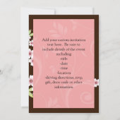 Gepersonaliseerd roze/bruin Dogwood Blossom Kaart (Achterkant)