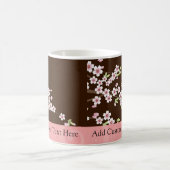 Gepersonaliseerd roze/bruin Dogwood Blossom Koffiemok (Center)