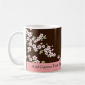 Gepersonaliseerd roze/bruin Dogwood Blossom Koffiemok (Links)
