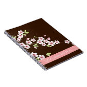 Gepersonaliseerd roze/bruin Dogwood Blossom Notitieboek (Rechterzijde)