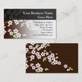 Gepersonaliseerd roze/bruin Dogwood Blossom Visitekaartje (Voorkant / Achterkant)