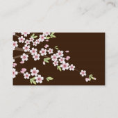 Gepersonaliseerd roze/bruin Dogwood Blossom Visitekaartje (Achterkant)