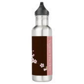 Gepersonaliseerd roze/bruin Dogwood Blossom Waterfles (Rechts)