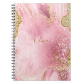 Gepersonaliseerd roze bruin roze roze roze roodbru notitieboek (Voorkant)