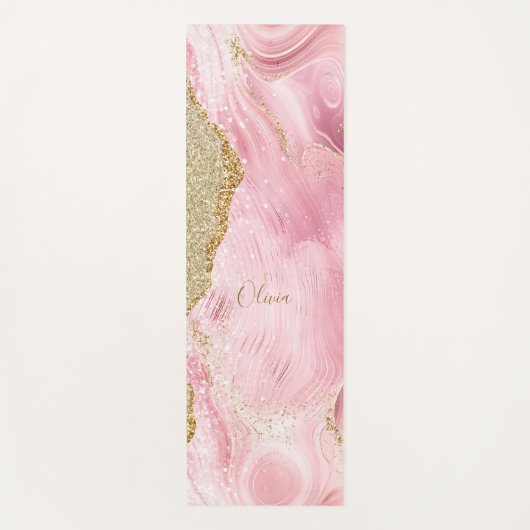 Gepersonaliseerd roze bruin roze roze roze roodbru yogamat (Voorkant)