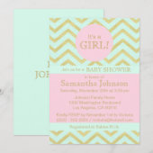 Gepersonaliseerd roze bruine gouden Baby shower me Kaart (Voorkant / Achterkant)