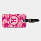 Gepersonaliseerd roze Camoppatroon Bagagelabel (Voorkant horizontaal)