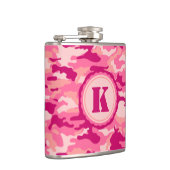 Gepersonaliseerd roze Camoppatroon Heupfles (Rechts)