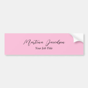 Gepersonaliseerd roze creatief handschrift bumpersticker