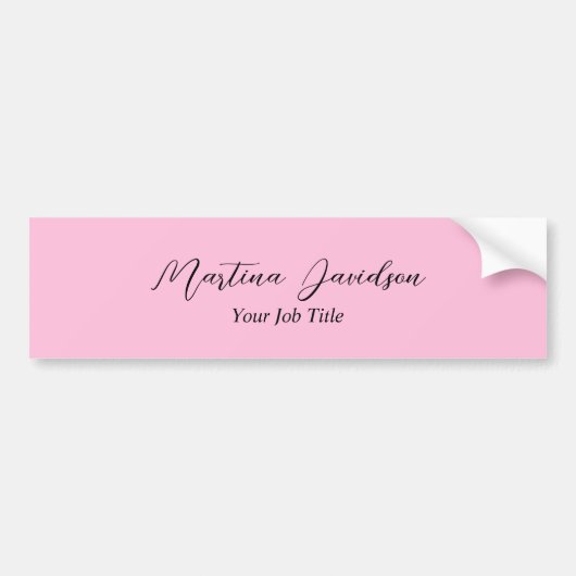 Gepersonaliseerd roze creatief handschrift bumpersticker (Voorkant)