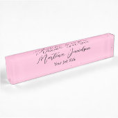 Gepersonaliseerd roze creatief handschrift naambordje