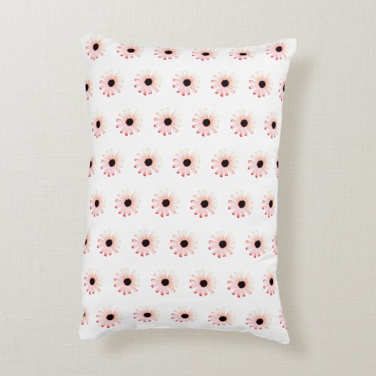 Gepersonaliseerd roze daisy patroon accent kussen (Achterkant (Verticaal))