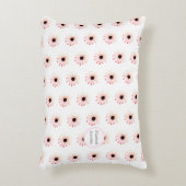 Gepersonaliseerd roze daisy patroon accent kussen (Voorkant(Verticaal))