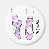 Gepersonaliseerd roze dansballet magneet (Voorkant)