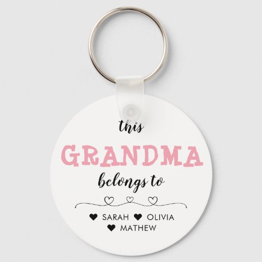 Gepersonaliseerd roze Deze oma behoort tot de Sleu Sleutelhanger (Voorkant)