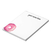 Gepersonaliseerd roze donut Notitieblok (Linkerzijde)