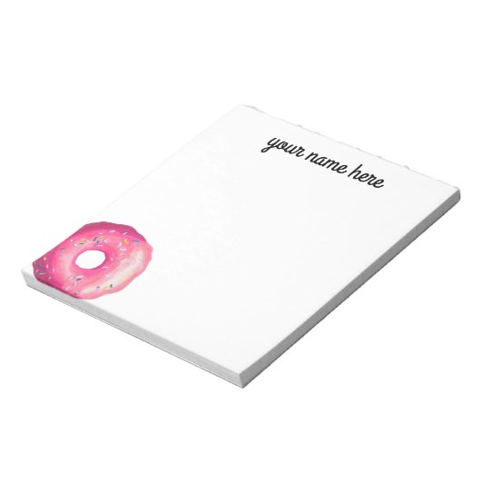 Gepersonaliseerd roze donut Notitieblok (Linkerzijde)