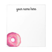 Gepersonaliseerd roze donut Notitieblok (Voorkant)