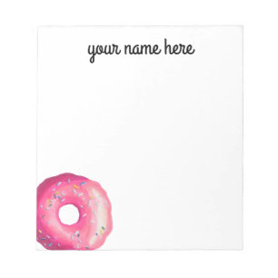 Gepersonaliseerd roze donut Notitieblok