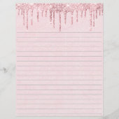 Gepersonaliseerd roze druipende glitters gelinieer (Achterkant)