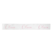 Gepersonaliseerd roze elegant naam modern satin li satijnen lint (Voorkant)