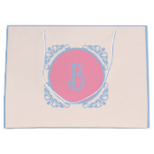 Gepersonaliseerd roze en blauw groot cadeauzakje (Voorkant)