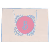 Gepersonaliseerd roze en blauw groot cadeauzakje (Achterkant)