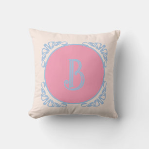 Gepersonaliseerd roze en blauw kussen