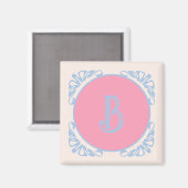 Gepersonaliseerd roze en blauw magneet (Voorkant / Achterkant)