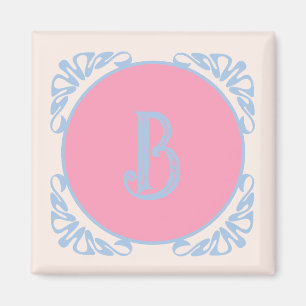 Gepersonaliseerd roze en blauw magneet