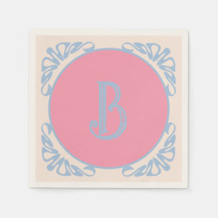 Gepersonaliseerd roze en blauw servet