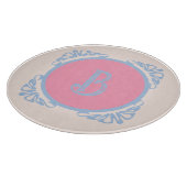 Gepersonaliseerd roze en blauw snijplank (Hoek)