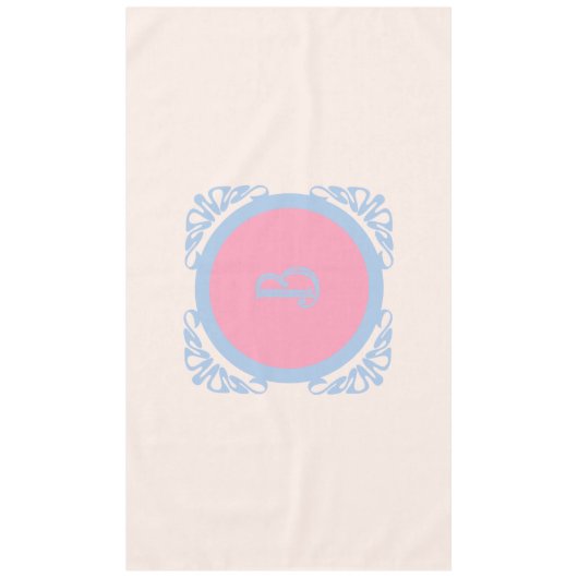 Gepersonaliseerd roze en blauw tafelkleed (Voorkant)