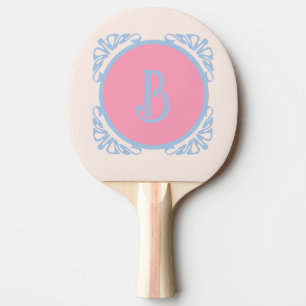 Gepersonaliseerd roze en blauw tafeltennisbatje