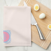 Gepersonaliseerd roze en blauw theedoek (Quarter Fold)